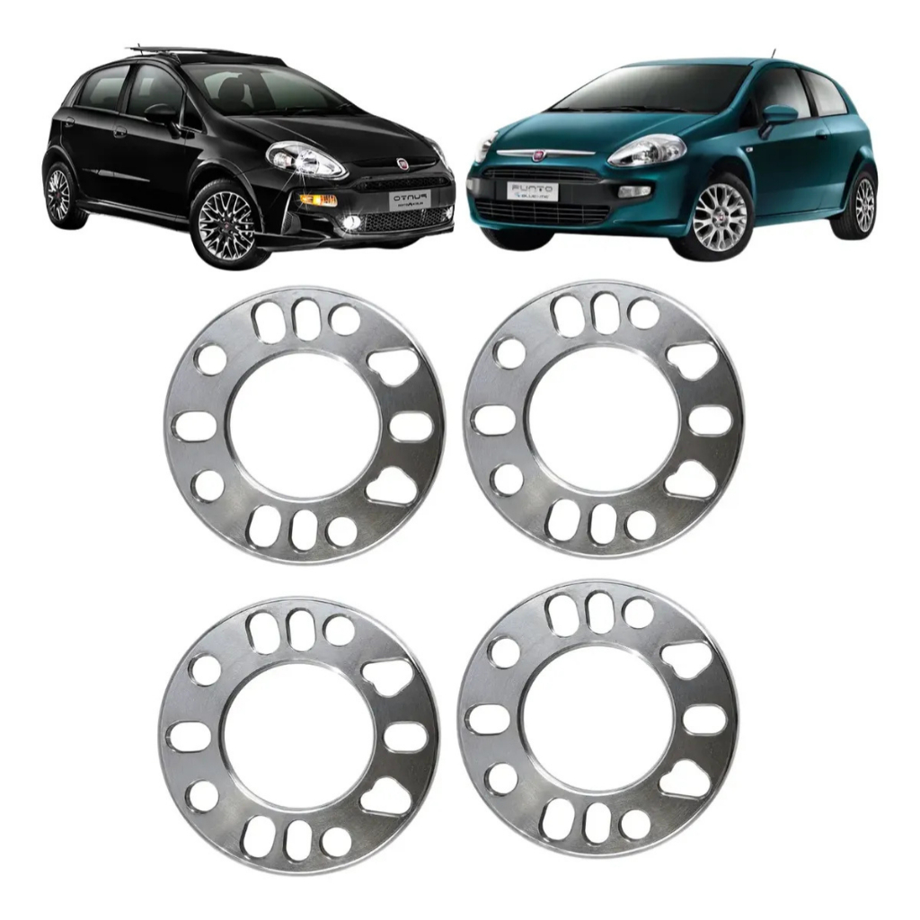 Kit 4 Espaçador 7mm Alargador Roda Punto 4x98 4 E 5 Furos