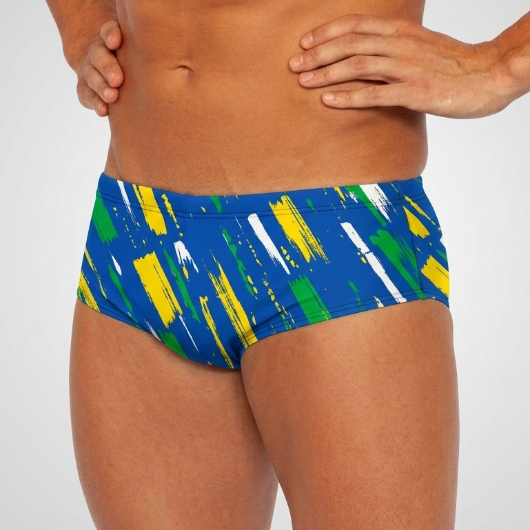 Uau Praia Sunga para natação Masculina Lateral Média Lycra Beach com Cordão Interno Conforto Praia Piscina VERÃO 2026