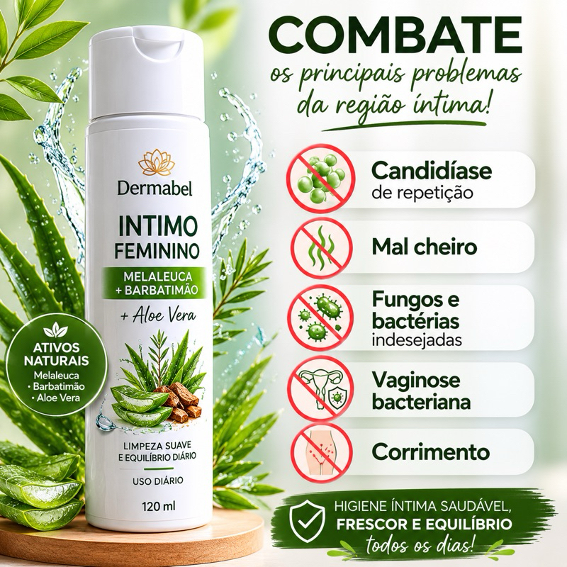 Sabonete Íntimo Feminino Intime Fresh 120ml Melaleuca + Barbatimão Dermabel combate Candidíase e Mau Cheiro