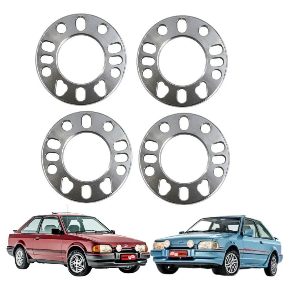 Kit 4 Espaçador 7mm Alargador Roda Escort 4x108 4 E 5 Furo