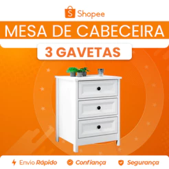 Mesa de Cabeceira Ditália 3 Gavetas DM-111