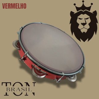 Pandeiro Profissional - RED - 08´ Abs l Pele de Nylon l Platinela de aço