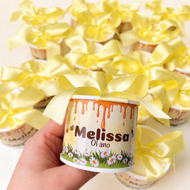 Kit tubolatas personalizadas | lembrancinha maternidade - chá de bebê - aniversário | 5x6 | tema margaridas abelinha