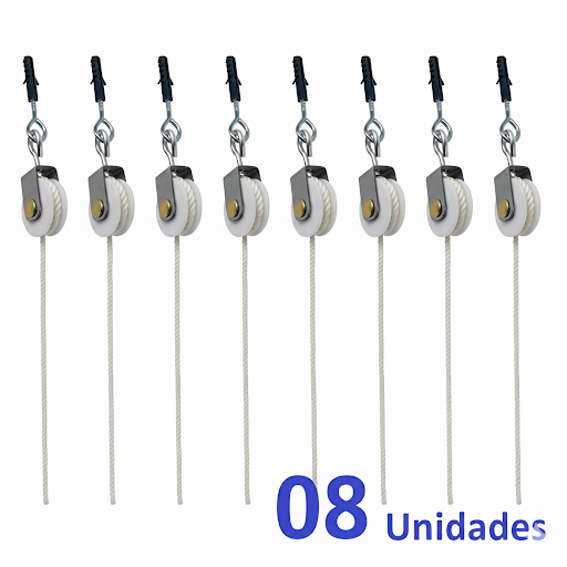 Roldana Carretilha Rodizio Metal e Pvc 4,7cm Com Parafuso e Bucha 8mm Varal e Adaptações