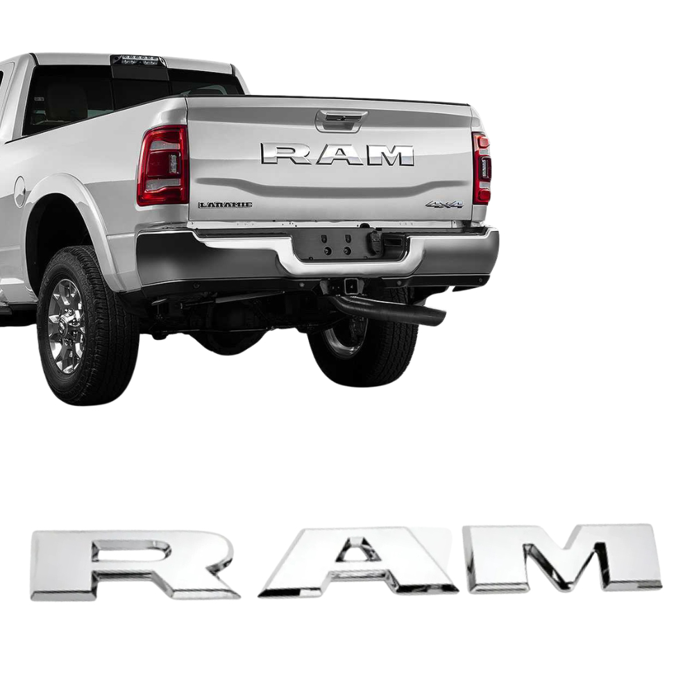 Emblema Tampa Traseira Trás Caçamba Dodge Ram 1500 2500 RAMPAGE Original Cromado
