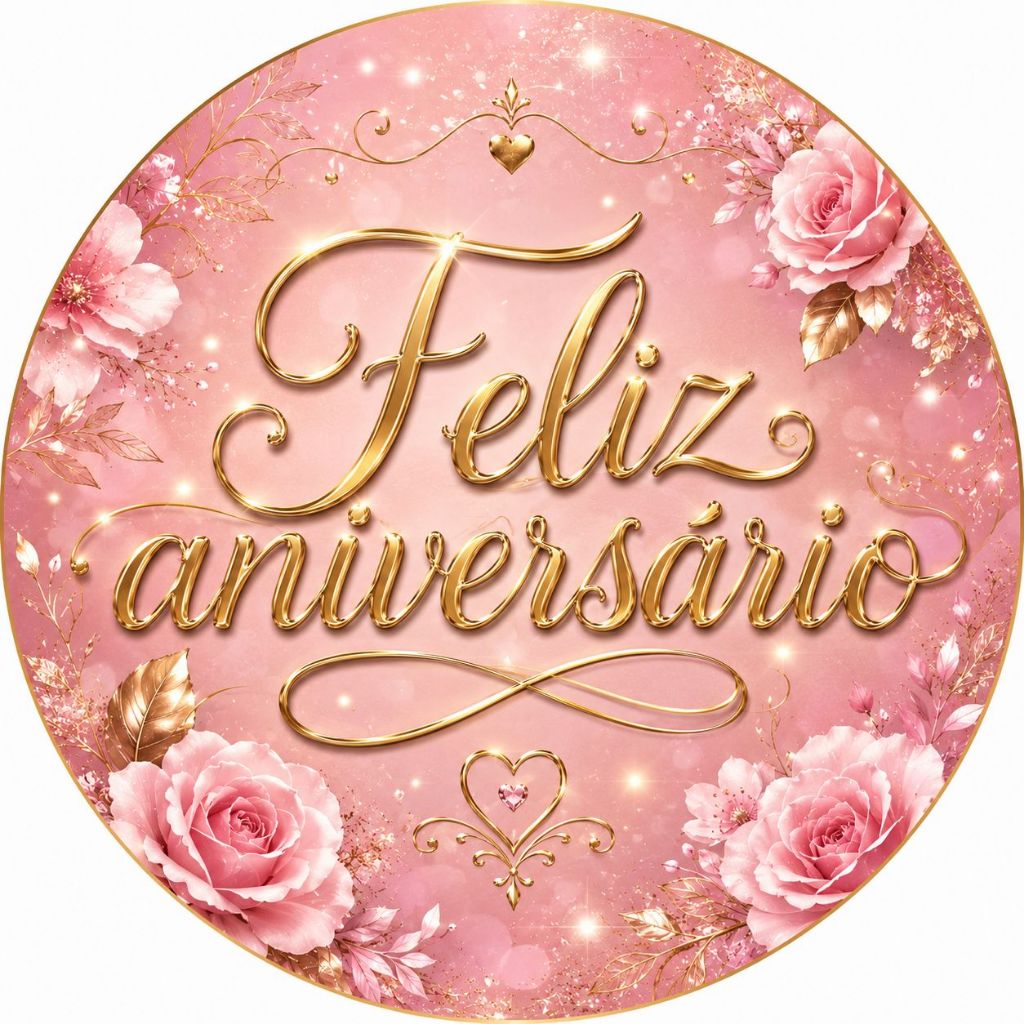 ✨ Mini Painel Redondo 50x50cm – Tema Feliz Aniversário 🎉🎂 (mod1)