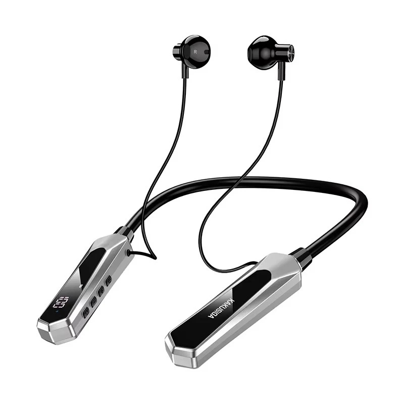 Fone de Ouvido Bluetooth Neckband Sem Fio Com Display Digital Bluetooth 5.3 Esportivo e Ergonomico