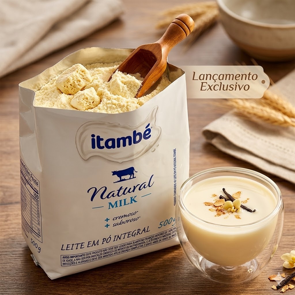 Lançamento Premium Leite em Pó Integral Itambé Natural Milk 500g