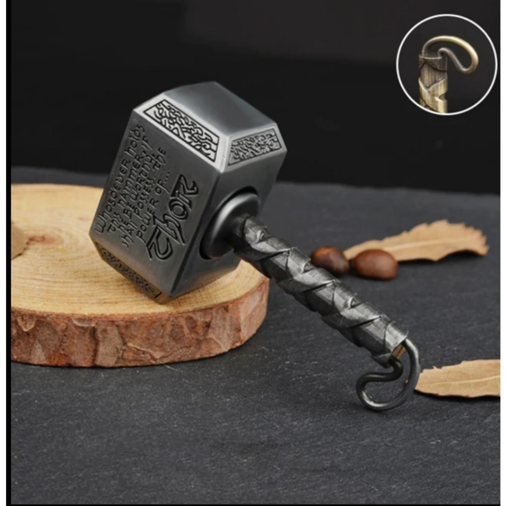 Spinner Fidget Mão Hand Anti Stress Alívio Ansiedade Giratório Ponta Dedo Martelo Thor Vikings Metal