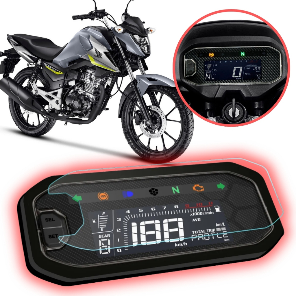 Película Protetora Velocímetro Anti Risco com UV Moto HONDA CG TITAN 160 2025 2026 2027 TPH Premium
