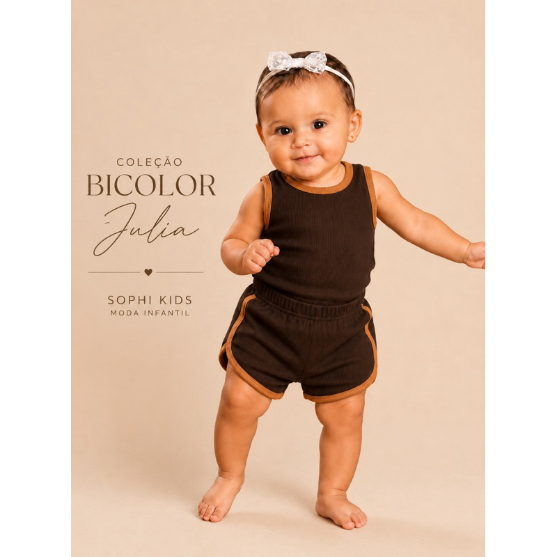 conjunto regata short infantil bicolicor com detalhe de vies nas lateral cores vareadas tecido ribana canelada premim