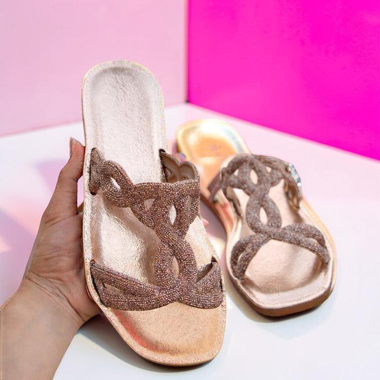 Chinelo Feminino Virginia Rasteirinha Leve e Brilhante - Achadinhos by mila