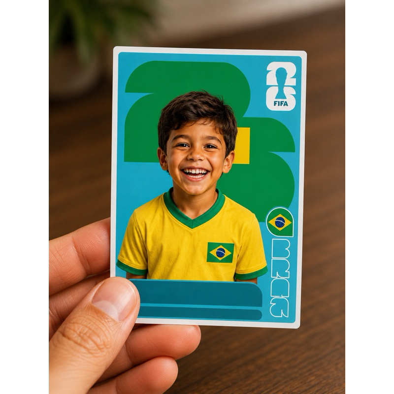 Figurinha Da Copa do mundo Personalizada com nome e foto infantil