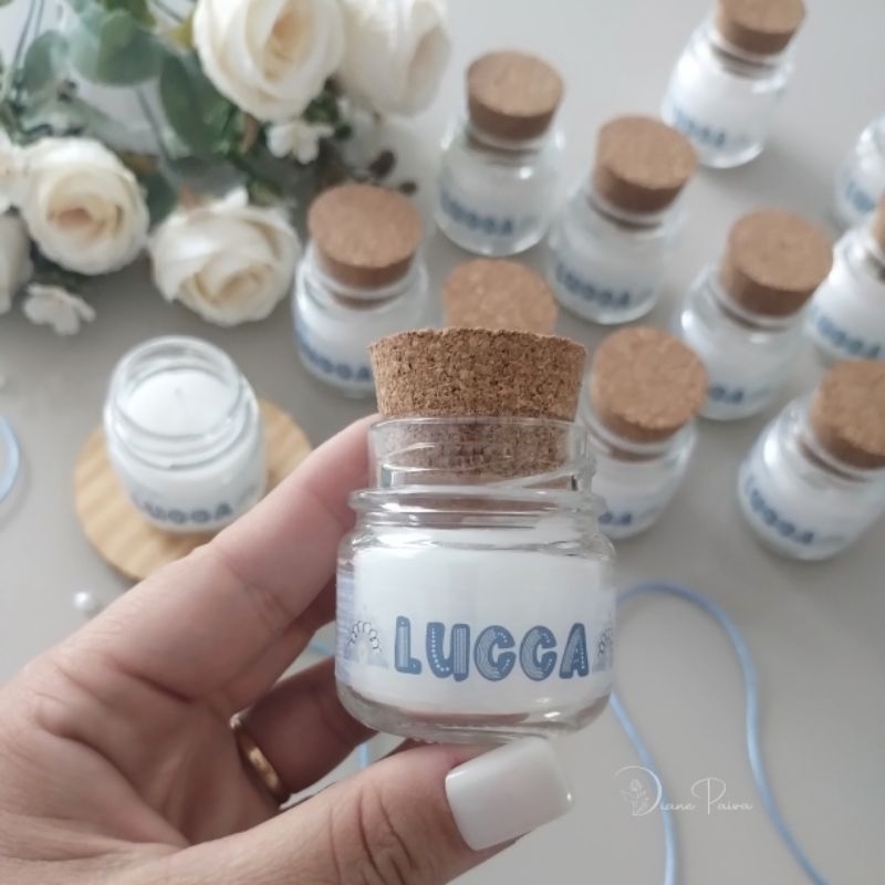 20 Vela Perfumada Personalizada Lembrancinha de Maternidade Lembrancinha de Nascimento Lembrancinha Batizado