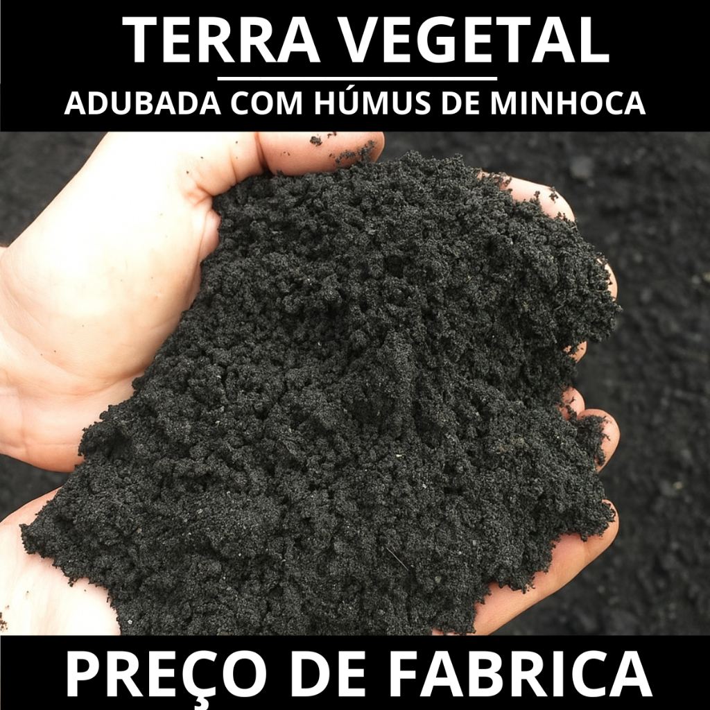 TERRA VEGETAL ADULBADA 5KG - HORTA JARDIM CANTEIROS ADUBO HUMUS DE MINHOCA