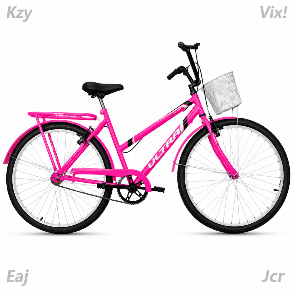 Bicicleta Aro 26 Ultra Bikes Wave Vintage Retro Summer Feminina Rosa  Bagageiro Cesto Adulta Passeio