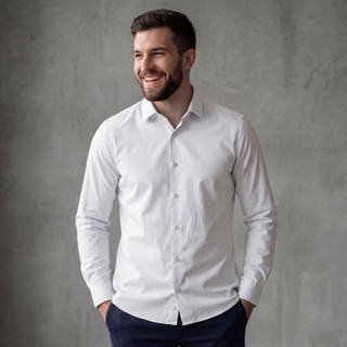 Camisa Social Masculina Manga Longa em Tricoline Alta Qualidade do P ao GG