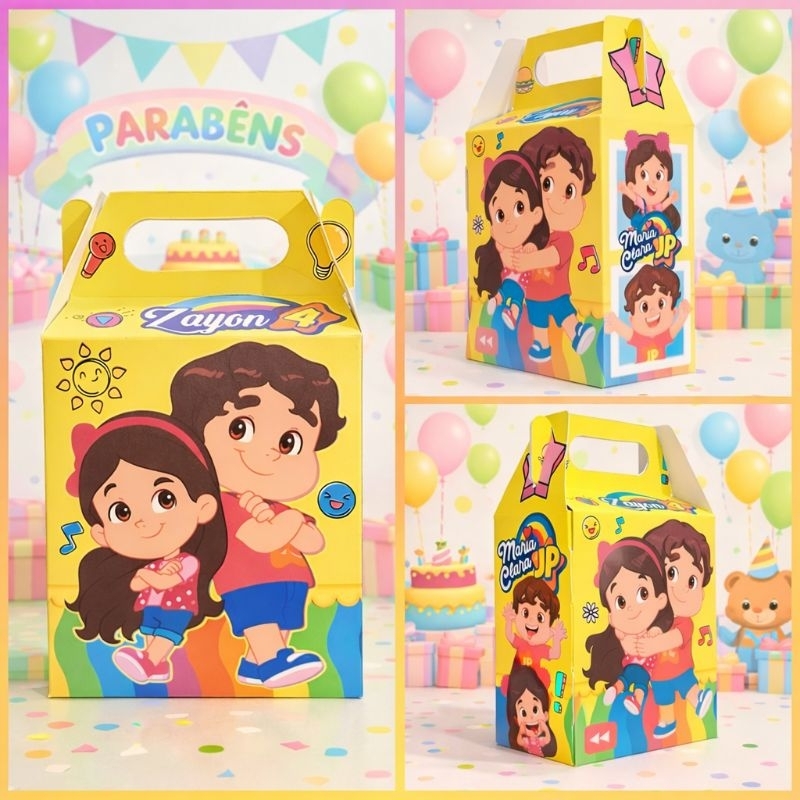 10 Caixinhas personalizadas Maria Clara e JP menina Lembrancinha sacolinha surpresa Maria Clara e JP