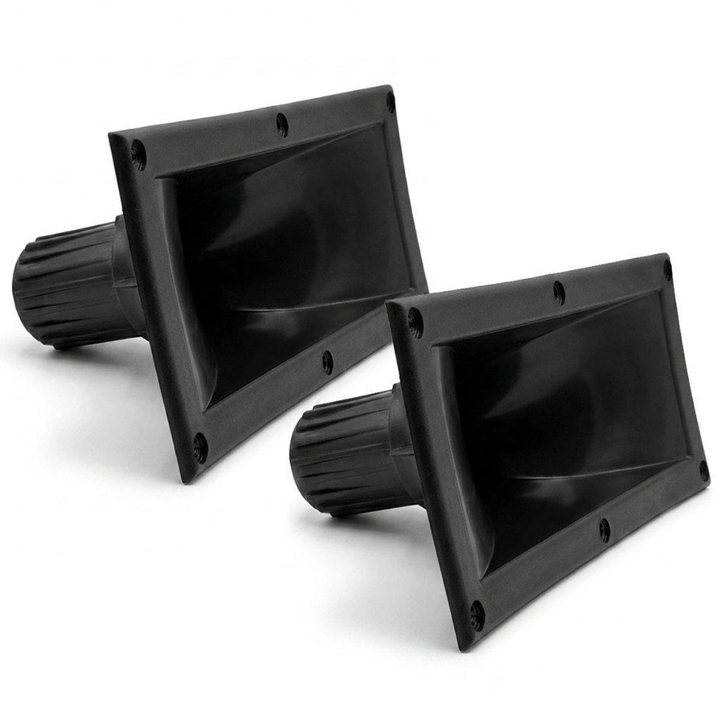 Par Cone Corneta Retangular LC 23-25 Preta Para Driver Som Automotivo Corneteira