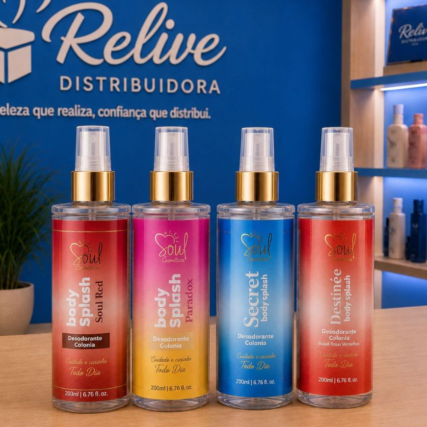 Kit 12 Body Splash SOUL TRADICIONAL FEMININO 200ml Perfume Colonia Desodorante Corporal Alta Fixação