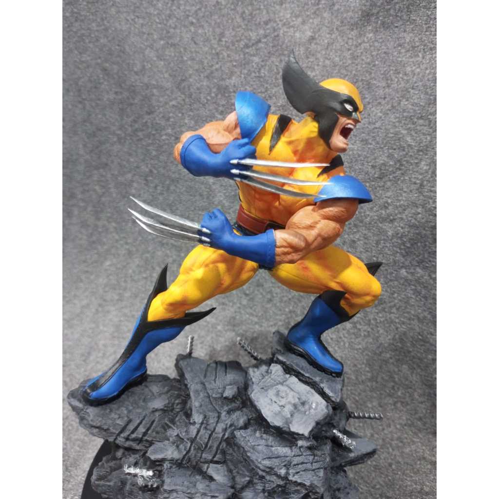 Escultura Wolverine X-Men Boneco Colecionável Personagem Resina Com Base em PLA