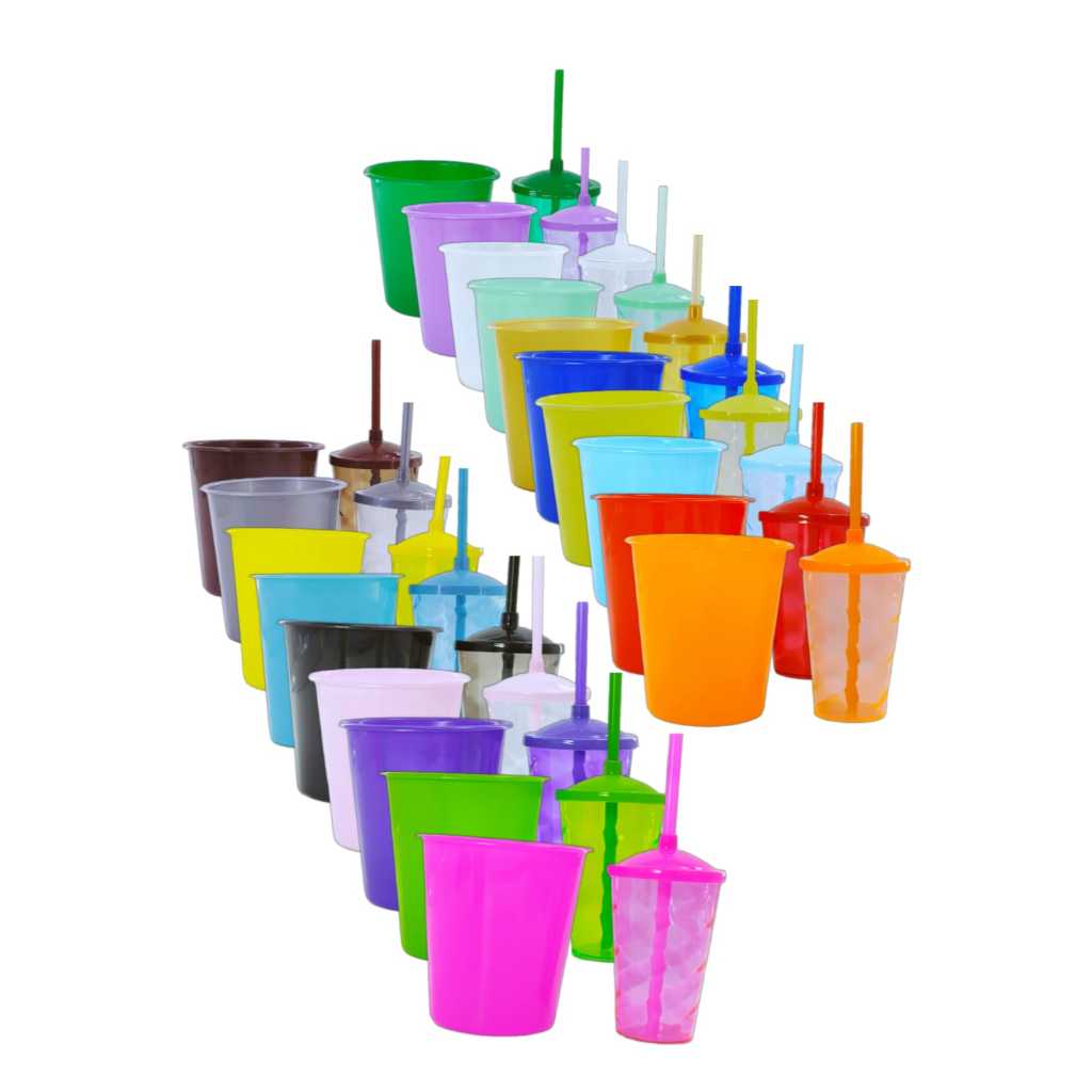 11 Kits Cineminha Balde 1 Litro +copo Twister 400ml Translúcido Art Milly