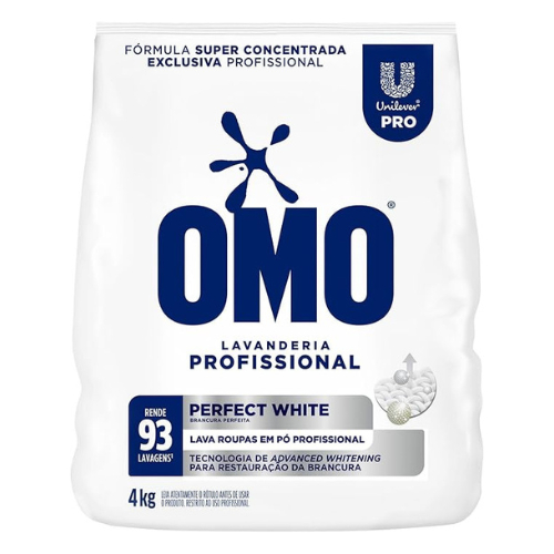 Sabão em Pó Omo 4kg Lavanderia Profissional Perfect White