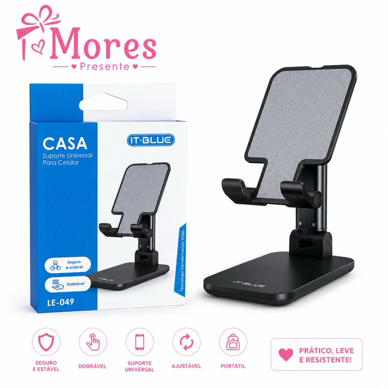 Suporte universal dobrável para celular e tablet, ajustável, resistente e super prático 📱✨