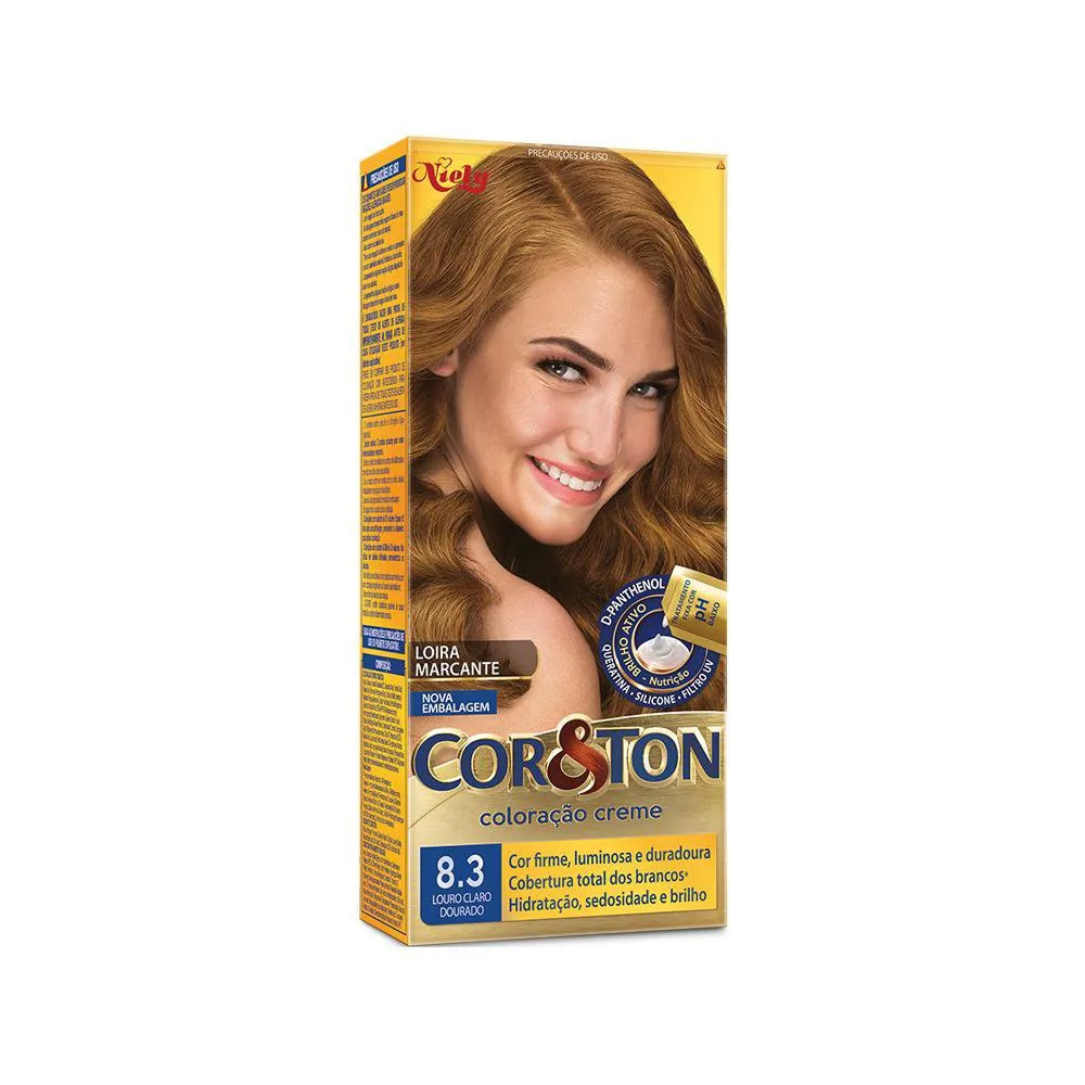 Coloração Niely Cor&Ton Louro Claro Dourado 8.3