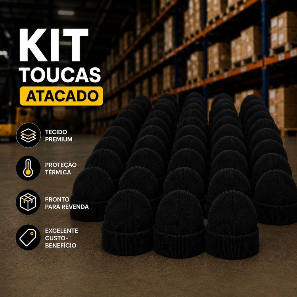 Kit Touca Básica Lisa Gorro Frio Atacado Revenda Empresas