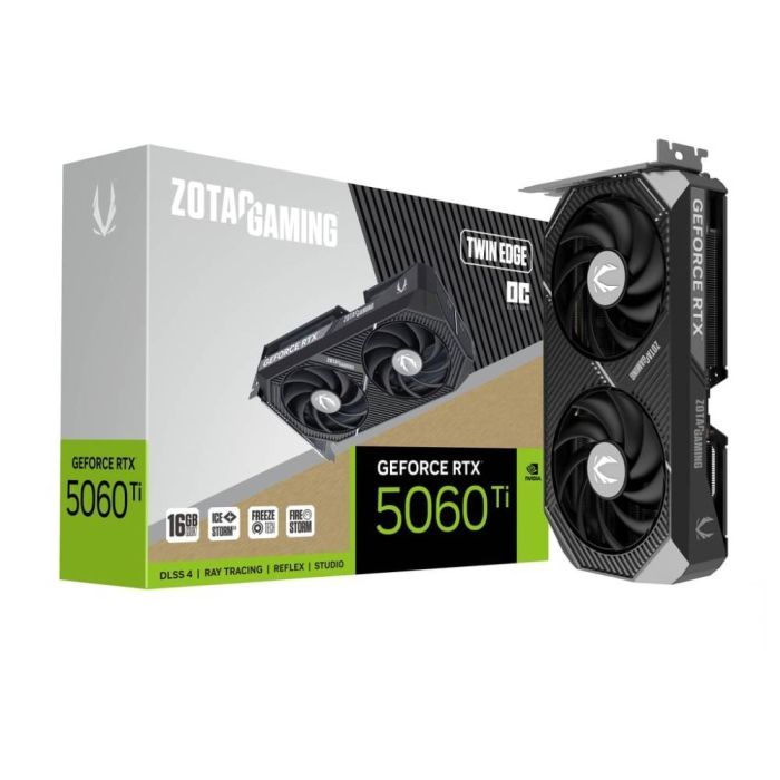 Placa de Vídeo Zotac NVIDIA GeForce RTX 5060 Ti Twin Edge OC 16GB GDDR7 128 Bits - ZT-B50620H-10A