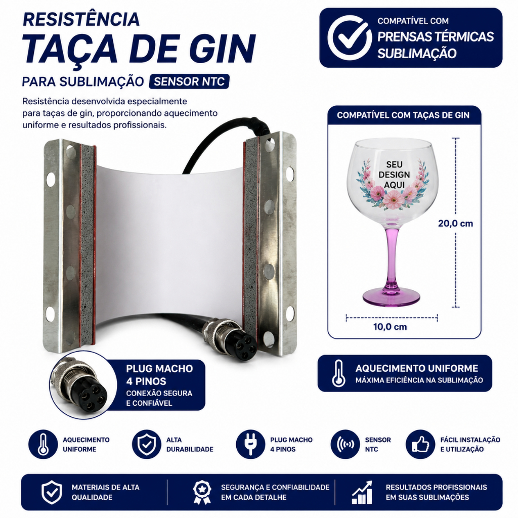 RESISTÊNCIA DE GIN PARA SUBLIMAÇÃO SENSOR NTC