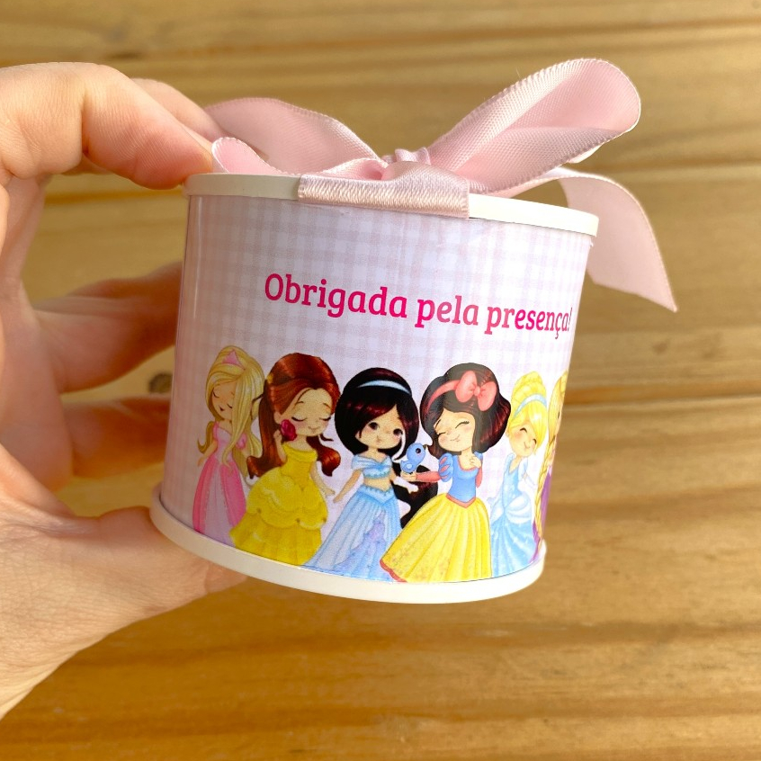 Kit Tubolata 5x6cm Personalizada PRINCESAS CUTE -  Maternidade/Lembrancinha/Aniversário/Festa