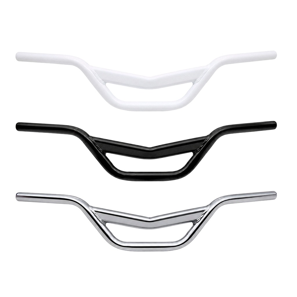 Guidão Tropical Bike Com Travessa "v" Preto, Branco e Cromado · foto 2