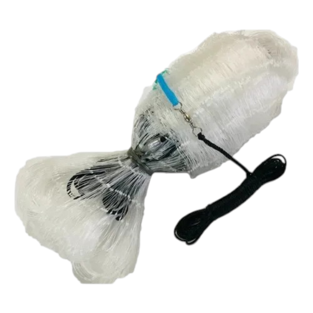 Tarrafa de Nylon Fio 0,25mm - 2,20m Altura e 12 metros de roda Malha 2,4