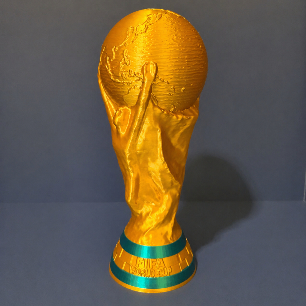 Réplica Taça Copa do Mundo FIFA Tamanho Real Impressão 3D Decoração Futebol Camisa Brasil