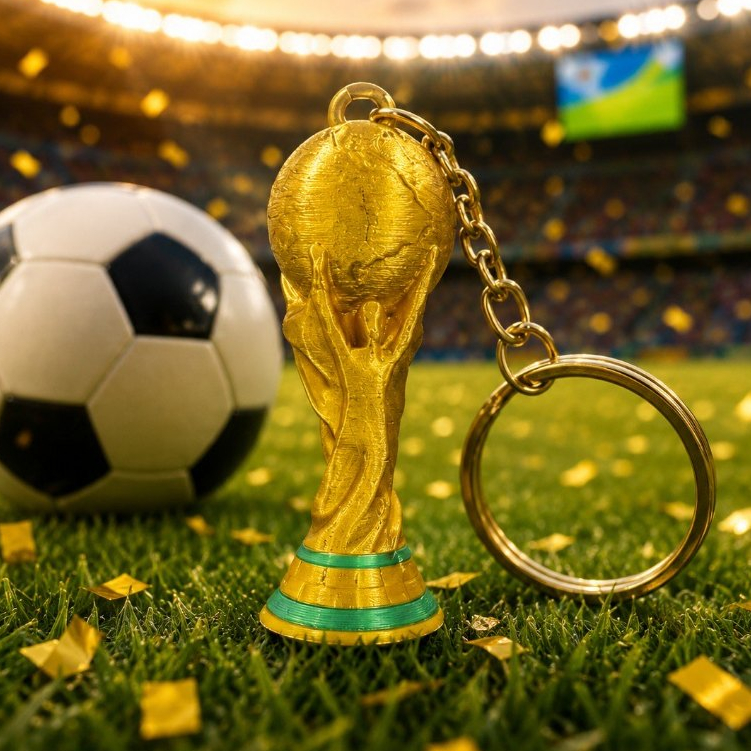 Chaveiro Taça Copa do Mundo 2026 | Mini Troféu Futebol Presente Festa Colecionável  🏆