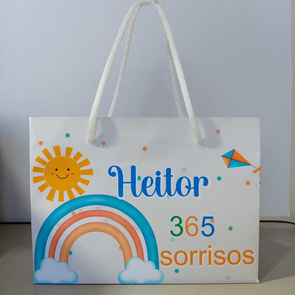Sacolinha Personalizada 365 Sorrisos | Lembrancinha Aniversário Infantil