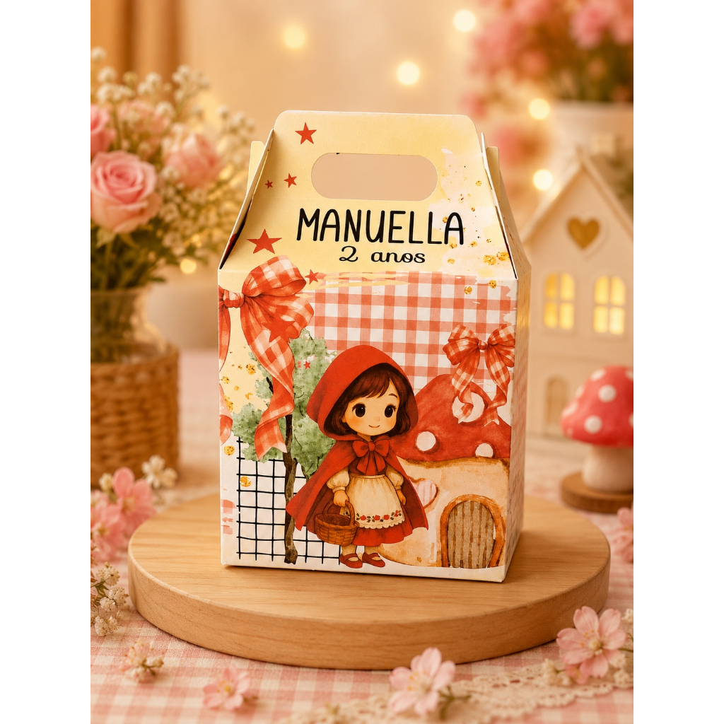 Caixinha CHAPEUZINHO VERMELHO Maletinha Personalizada  Lembrancinha Festa Infantil Aniversário PEGUE E MONTE