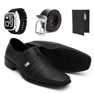 Kit Sapato Masculino Oxford Social Italiano Esporte Fino + Relógio Pronta Entrega Promoção