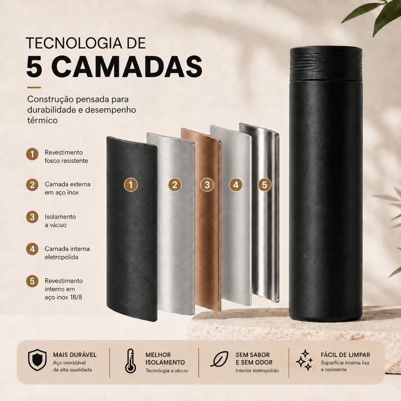 Garrafa Térmica Watersy 510ml em Inox 18/8 a Vácuo Antivazamento — foto 4
