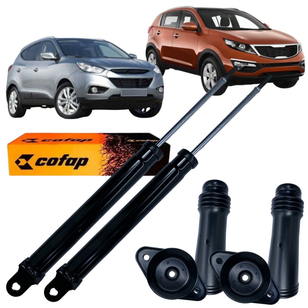 Par Amortecedor Traseiro Cofap + Kit Batente Ix35 Sportage 2.0 2011 2012 2013 2015 2016