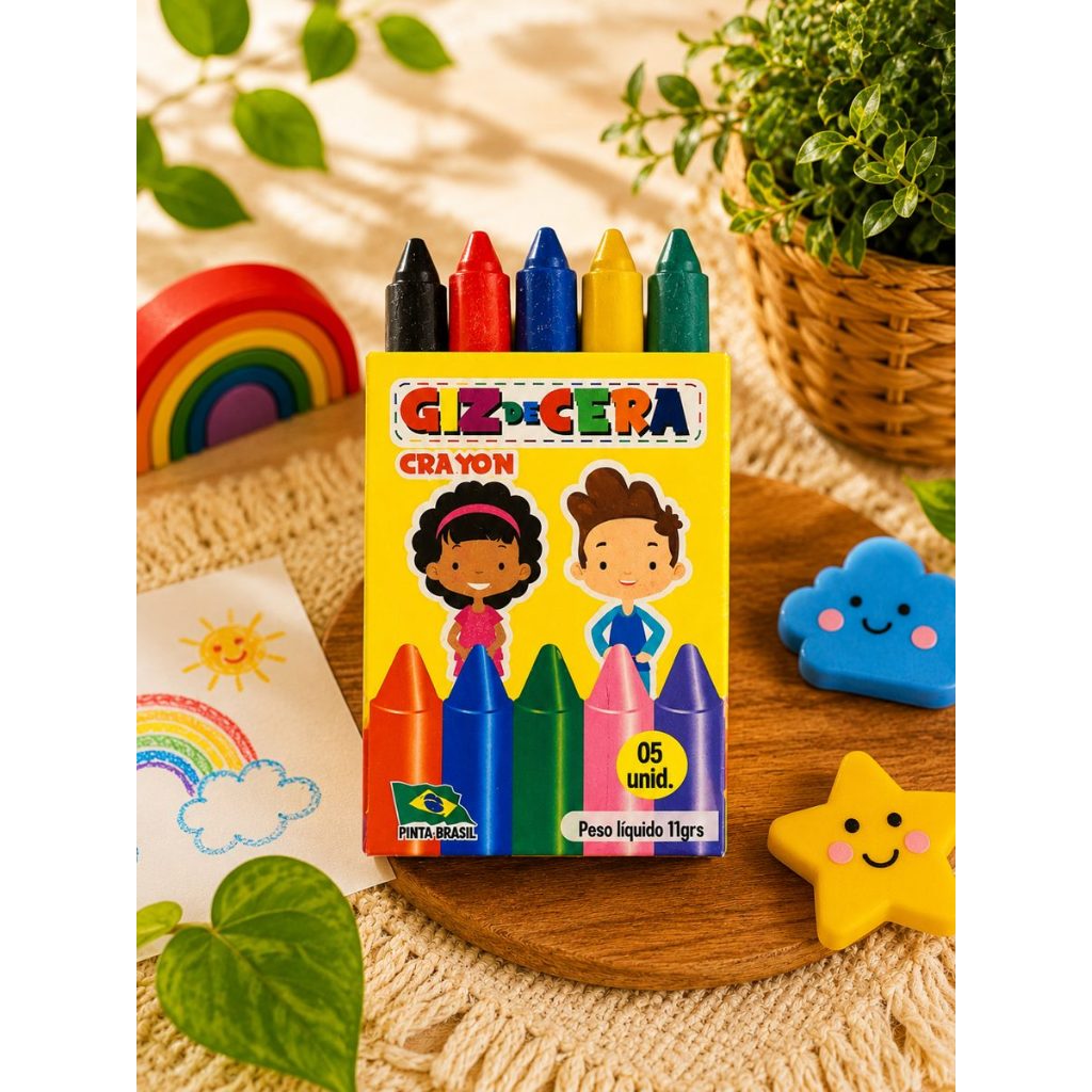 10 Cxs Giz De Cera Pequeno 5 Cores 5 Cm para Festas Aniversario Lembrancinha Prenda