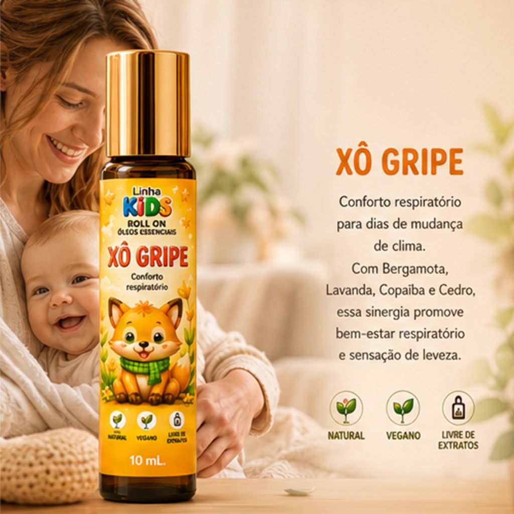 Aromaterapia Xô-Gripe Baby Natural Blend Óleos Essenciais