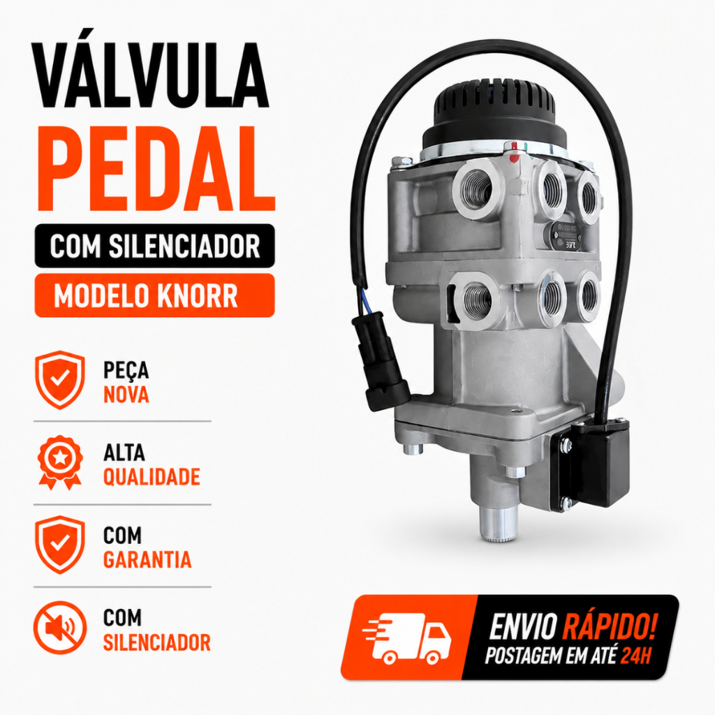 Válvula Pedal Eurotech Eurotrakker Stralis Novo Stralis - C/SILENCIADOR - MODELO KNORR
