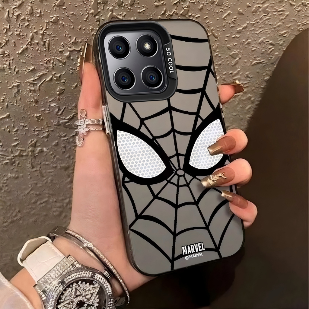 Capa do Homem-Aranha com efeito metálico, compatível com MOTOG86-G04 e outros modelos, resistente a quedas e impactos.