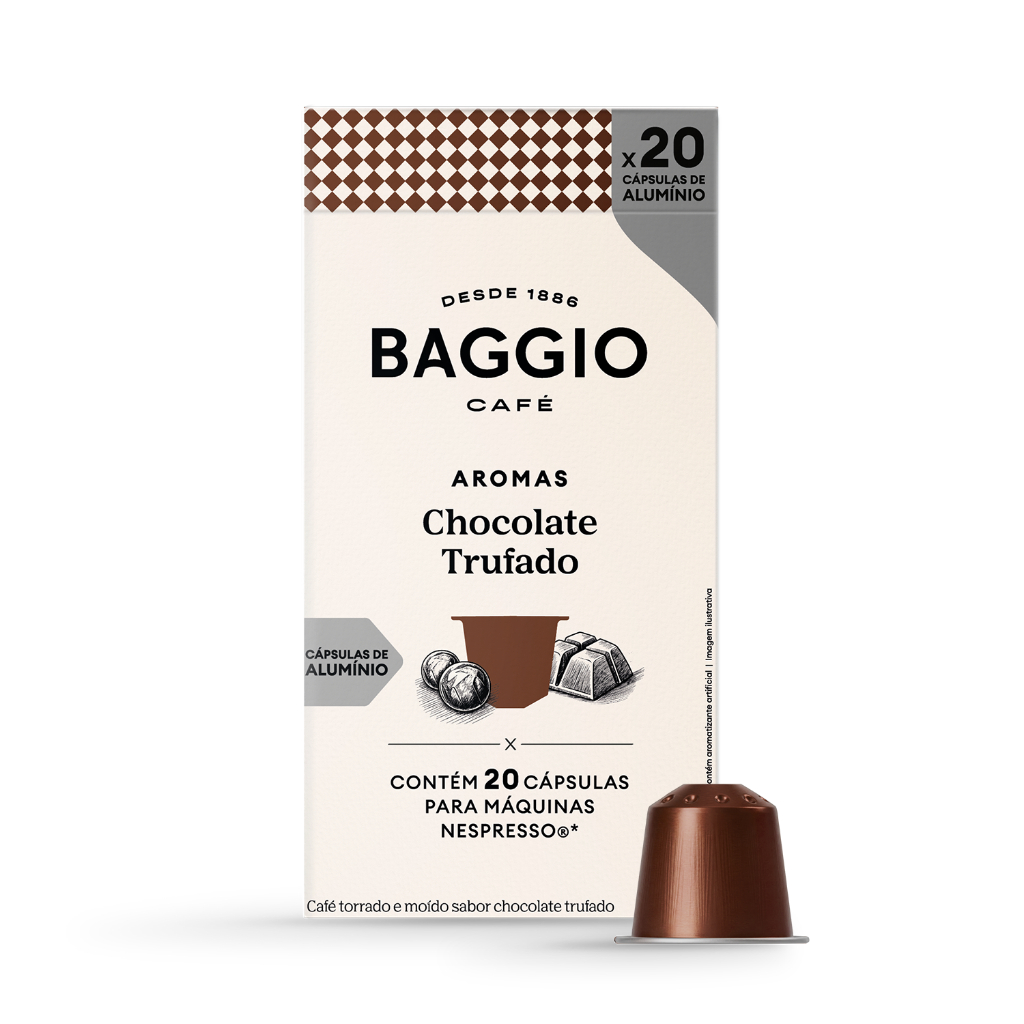Baggio Café - Cápsula de Café Aromas Chocolate Trufado Compatível com Nespresso® - 20 unidades.