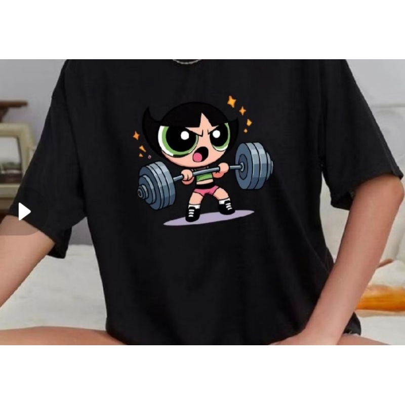 Camisetas Feminina Meninas Super Poderosa Academia Fitness Algodão Docinho Confortavel Envio Rapido 100% Algodão