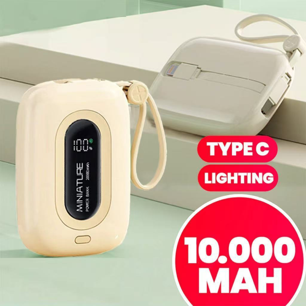 Power Bank 10000mAh Turbo Carregamento Rápido USB Universal Compacto com Display Digital