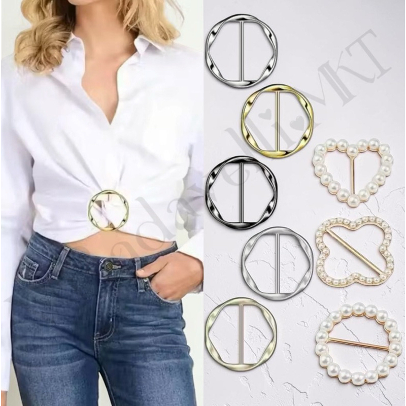 Fivela para Lenço de Seda ou Blusa Prata e Dourado - anel de lenço